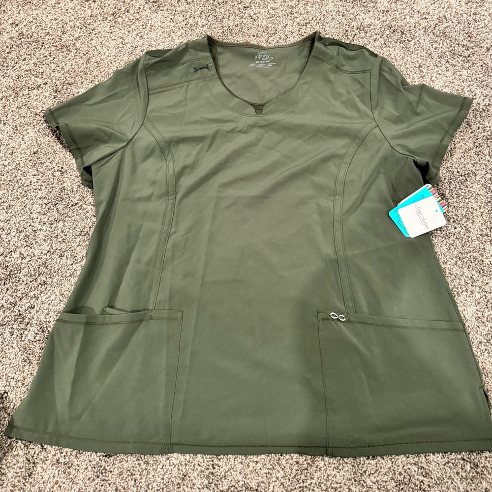Olive Green Women's Scrub Top